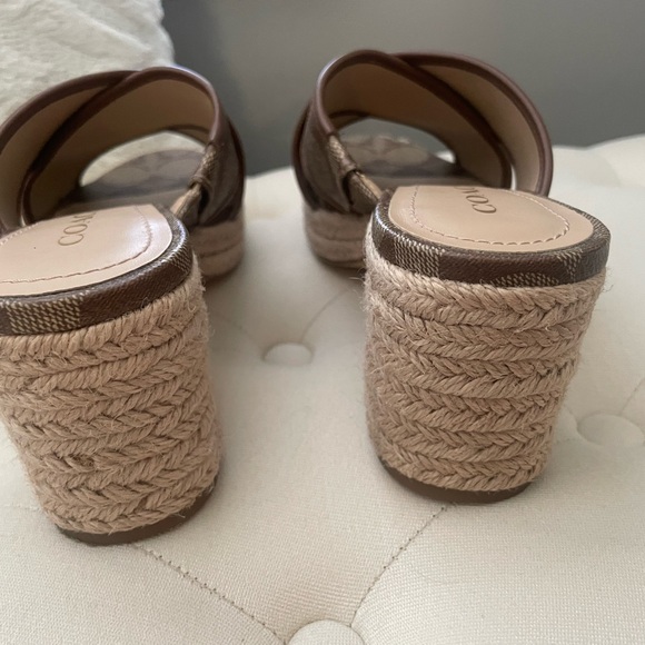 Coach Brown Sandals with Signature Design - Picture 3 of 7